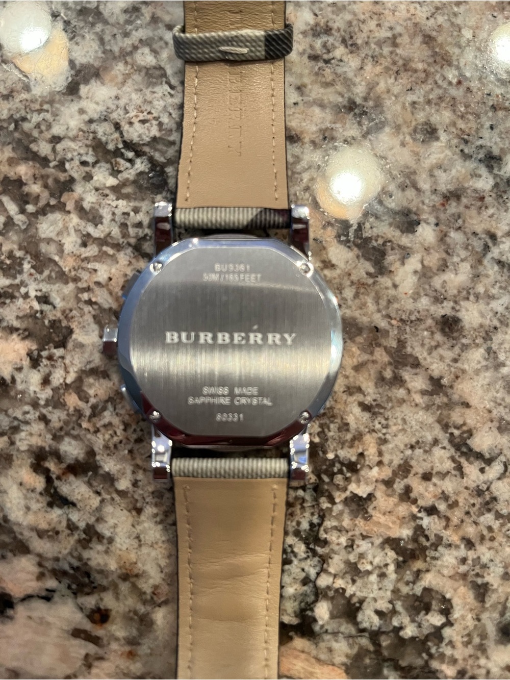 Burberry BU9361 Fabric Strap Brown Dial Men's Impressed Check Dial Watch - Picture 11 of 11